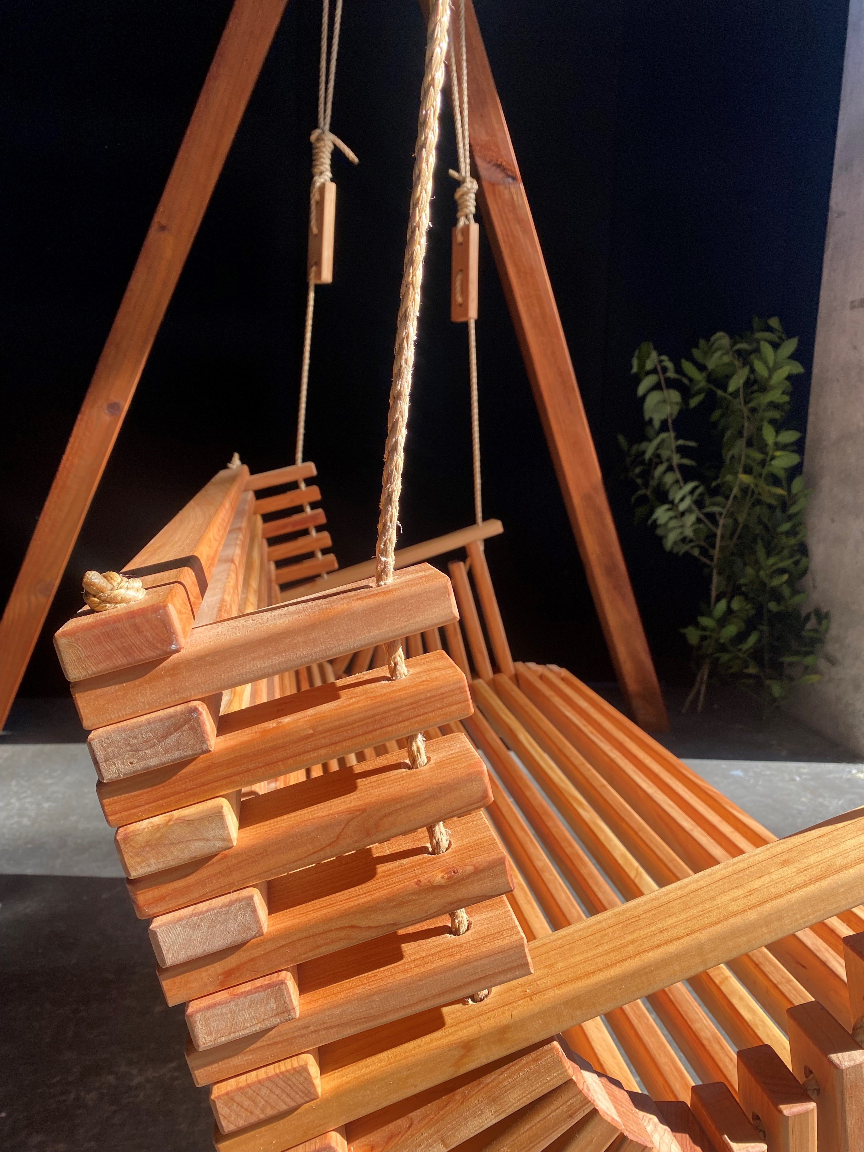 Wooden swing discount seat and rope